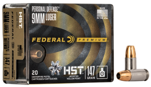 Federal Premium Personal Defense HST, 9mm Luger, Jacketed Hollow Point, 147 Grain, 20 Rounds