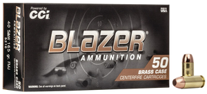 CCI Blazer Brass Pistol Ammo 40 S&W 165 gr. FMJ Flat Nose 50 rd.