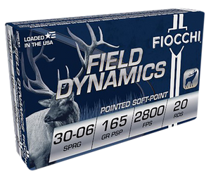 Fiocchi 3006C Field Dynamics  30-06Springfield 165gr Pointed Soft Point 20 Rounds