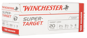 Winchester Ammo TRGT208VP Super-Target  20Gauge 2.75" 7/8oz 8Shot 100 Rounds