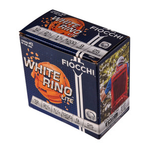 Fiocchi 12WRNL9 Exacta Target White Rino Lite 12Gauge 2.75" 1 1/8oz 9Shot 25 Rounds