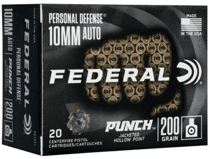 Federal Punch JHP 10mm Auto Jacketed Hollow Point 200 Grain 20 Rounds