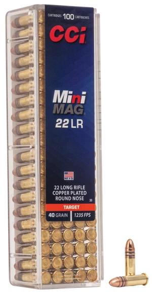 CCI Mini-Mag 22 Long Rifle Copper-Plated Round Nose 40 Grain 100 Rounds