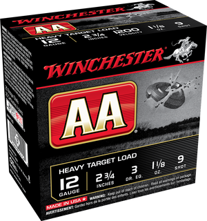 Winchester AA Heavy Target Load 12 ga. 2.75 in. 1 1/8 oz. 9 Shot 25 rd.