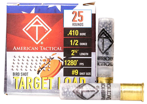 ATI Target Shotgun Ammo 410 ga. 9 Shot 1/2 Oz. 25 rds