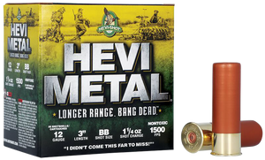 HEVI-Metal HS38088 HEVI-Metal Longer Range 12Gauge 3" 1 1/4oz BBShot 25 Rounds