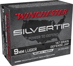 Winchester Super-X, 9mm Luger, Silvertip Hollow Point, 147 Grain, 20 Rounds