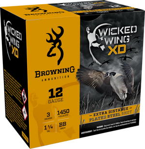 Browning Ammo B193411230 Wicked Wing XD  12Gauge 3" 1 1/4oz BBShot 25 Rounds