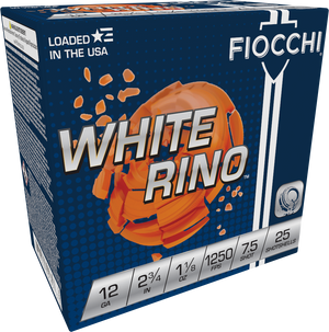Fiocchi White Rino Shotgun Loads 12 ga. 2.75 in. 1 1/8 oz. 1250 FPS 7.5 Shot 25 rd.