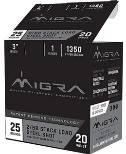 Migra Staxd Shotgun Ammo 20 ga. 3 in. 1 oz. 4-6 Shot 25 rd.