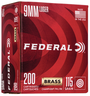 Federal Champion 9mm Luger Full Metal Jacket 115 Grain 200 Rounds