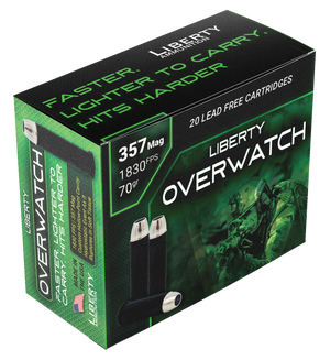 Liberty Ammunition LAOW357701830 OverWatch  357Mag 70gr Open Cavity Design 20 Rounds