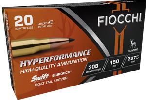 Fiocchi Swift Scirocco II Bonded 308 Winchester 150 Grain 20 Rounds