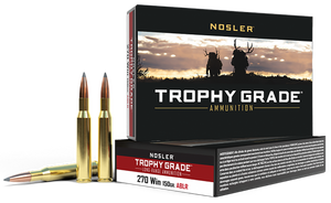 Nosler Trophy Grade Long Range 270 Winchester Spitzer Accubond 150 Grain 20 Rounds