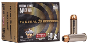 Federal Premium Personal Defense 44 Remington Magnum Hydra-Shok JHP 240 Grain 20 Rounds