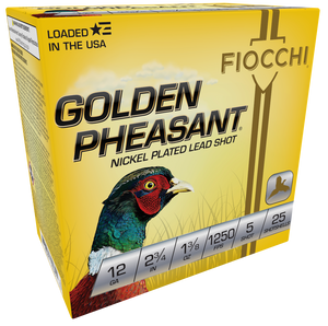 Fiocchi 12GP5 Golden Pheasant Extrema 12Gauge 2.75" 1 3/8oz 5Shot 25 Rounds
