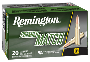 Remington Premier Match 223 Remington Boat Tail Hollow Point 52 Grain 20 Rounds