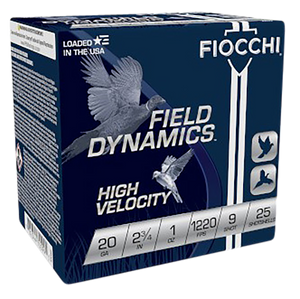 Fiocchi High Velocity Hunting Loads 20 ga. 2.75 in. 1 oz. 9 Shot 25 rd.
