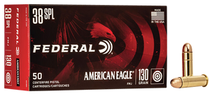 Federal American Eagle 38 Special Full Metal Jacket 130 Grain 50 Rounds