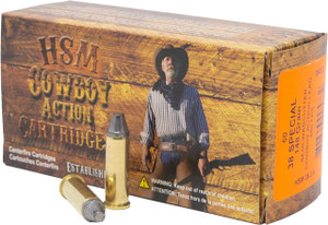 HSM 383N Cowboy Action  38 Special 148 gr Semi Wadcutter 50 Rounds