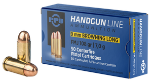 Prvi Partisan PPU PPH9BL 9mm Browning Long Full Metal Jacket 108 Grain 50 Rounds
