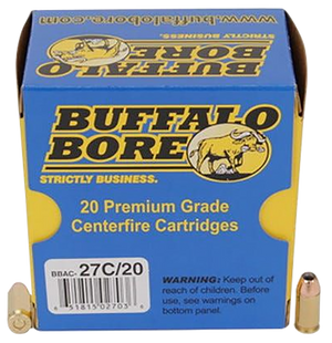 Buffalo Bore Ammunition 27C20 Personal Defense Strictly Business 380ACP +P 90gr Jacketed Hollow Point 20 Rounds