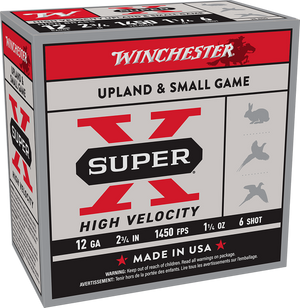 Winchester Ammo X12HV6 Super X High Velocity 12Gauge 2.75" 1 1/4oz 6Shot 25 Rounds