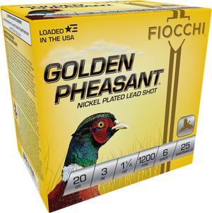Fiocchi Golden Pheasant Shotgun Loads 20 ga. 3 in. 1 1/4 oz. 6 Shot 25 rd.