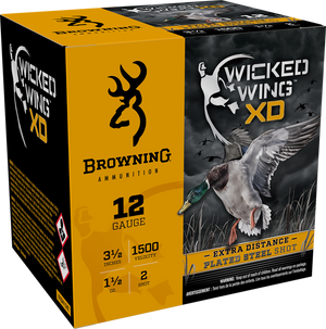 Browning Ammo B193411242 Wicked Wing XD  12Gauge 3.50" 1 1/2oz 2Shot 25 Rounds