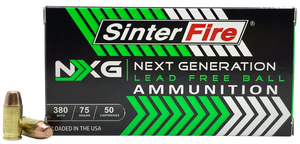 Sinterfire NXG Lead Free Ball Pistol Ammo 380 ACP 75 gr. Lead-Free Ball 50 rd.