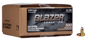 Blazer Brass 9mm 115gr Fmj 500rd Box
