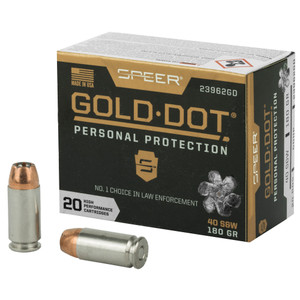 Speer Gold Dot 40 Smith and Wesson Hollow Point 180 Grain 20 Rounds