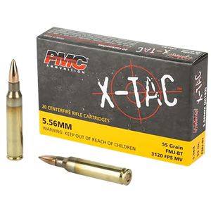 PMC X TAC Battle Pack 5.56x45mm Nato Full Metal Jacket Boat Tail 55 Grain 200 Rounds