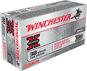 Winchester, Super X, 38 Special, Super Match Semi Wadcutter, 158 Grain, 50 Rounds