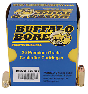 Buffalo Bore Ammunition 21B20 Heavy Strictly Business 10mmAuto 180gr Jacket Hollow Point 20 Rounds