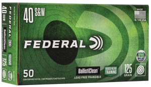 Federal BC40CT1 BallistiClean Reduced Hazard Training 40S&W 125gr Lead Free Frangible 50 Rounds