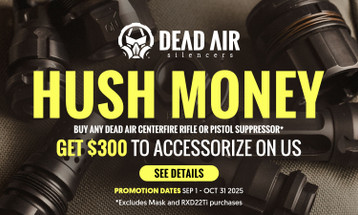Dead Air “Hush Money” Promo — Get $300 Credit on Select Silencers
