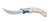 CRKT 7471 Ritual  4.37" Folding Plain Satin 12C27 Sandvik Blade/ Ivory/Blue Resin w/SS Bolster Handle Includes Pocket Clip - 7471 - 794023747102
