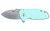 CRKT 2485B SQUID  Compact 1.75" Folding Drop Point Plain Stonewashed D2 Steel Blade, Blue G10/SS Handle - 2485B - 794023248524