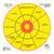 Pro-Shot PTT6PK Pistol Training  12" Diagnostic Bullseye Hanging Paper Yellow/Red Impact Enhancement 6 Pack - PTT6PK - 709779903481