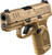 FN 66101409 Reflex  Micro-Compact Frame 9mm Luger 15+1/11+1, 3.30" Black Target Crown Steel Barrel, Flat Dark Earth PVD Serrated Steel Slide & Polymer Frame w/Picatinny Rail, Ambidextrous - 66101409 - 845737016234