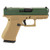 Glock G43X MOS 9mm Luger 3.41in 10rd Tan Slide Green Frame