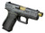 Glock G43X 9mm Luger 3.4in Barrel 10rd Distressed ODG Frame Distressed Silver Slide Gold Threaded