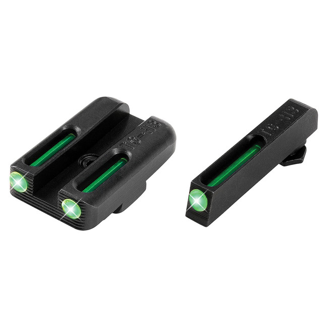 TruGlo TG131GT1A TFO  Green/Tritium/Fiber Optic Front Sight-Green/Tritium/Fiber Optic Rear Sight Glock 42/43