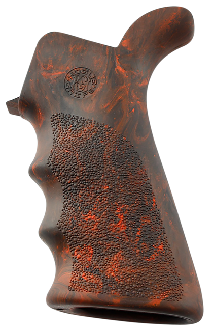 Hogue OverMolded Beavertail Rubber Red Lava Cobblestone Finger Grooves Ar15 M16