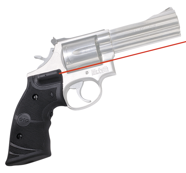 Crimson Trace LG-308 Lasergrips Black Red Laser for Smith and Wesson K and L Frames Round Butt