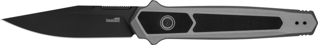Kershaw 7951 Launch 17 Automatic 3.50" Folding Clip Point Plain Black Cerakote S35VN Blade, Gray Anodized w/Black G10 Inlays Aluminum Handle, Includes Pocket Clip - 7951 - 087171066561
