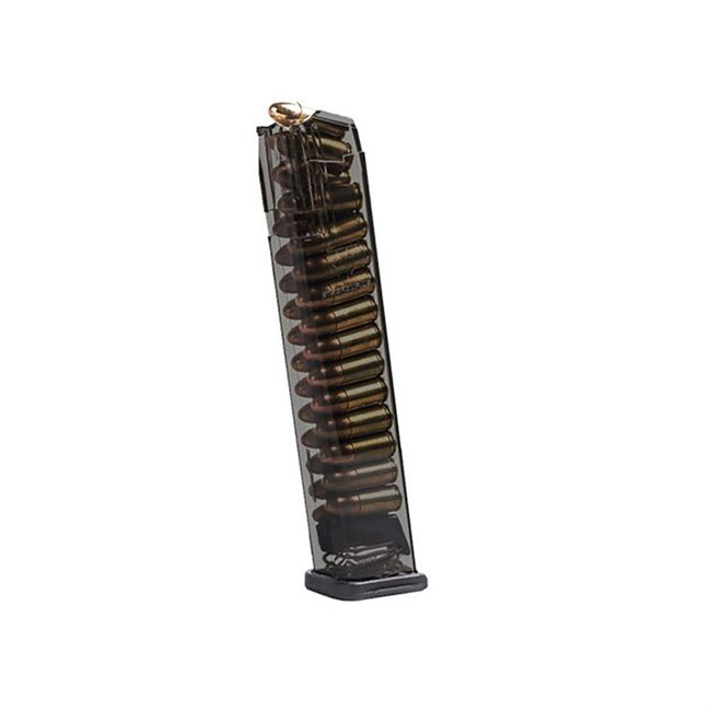 ETS Group 27rd Extended Pistol Magazine 9mm Luger Compatible with Glock 17 19 26 Smoke