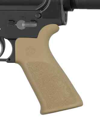 Hogue OverMolded Beavertail Cobblestone Desert Tan Rubber Pistol Grip AR-15 M16 - 15033 - 743108150337