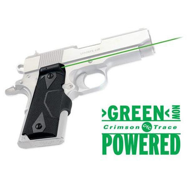 Crimson Trace 0141101 LG-404G Front Activation Green Lasergrips  Black 1911 Compact